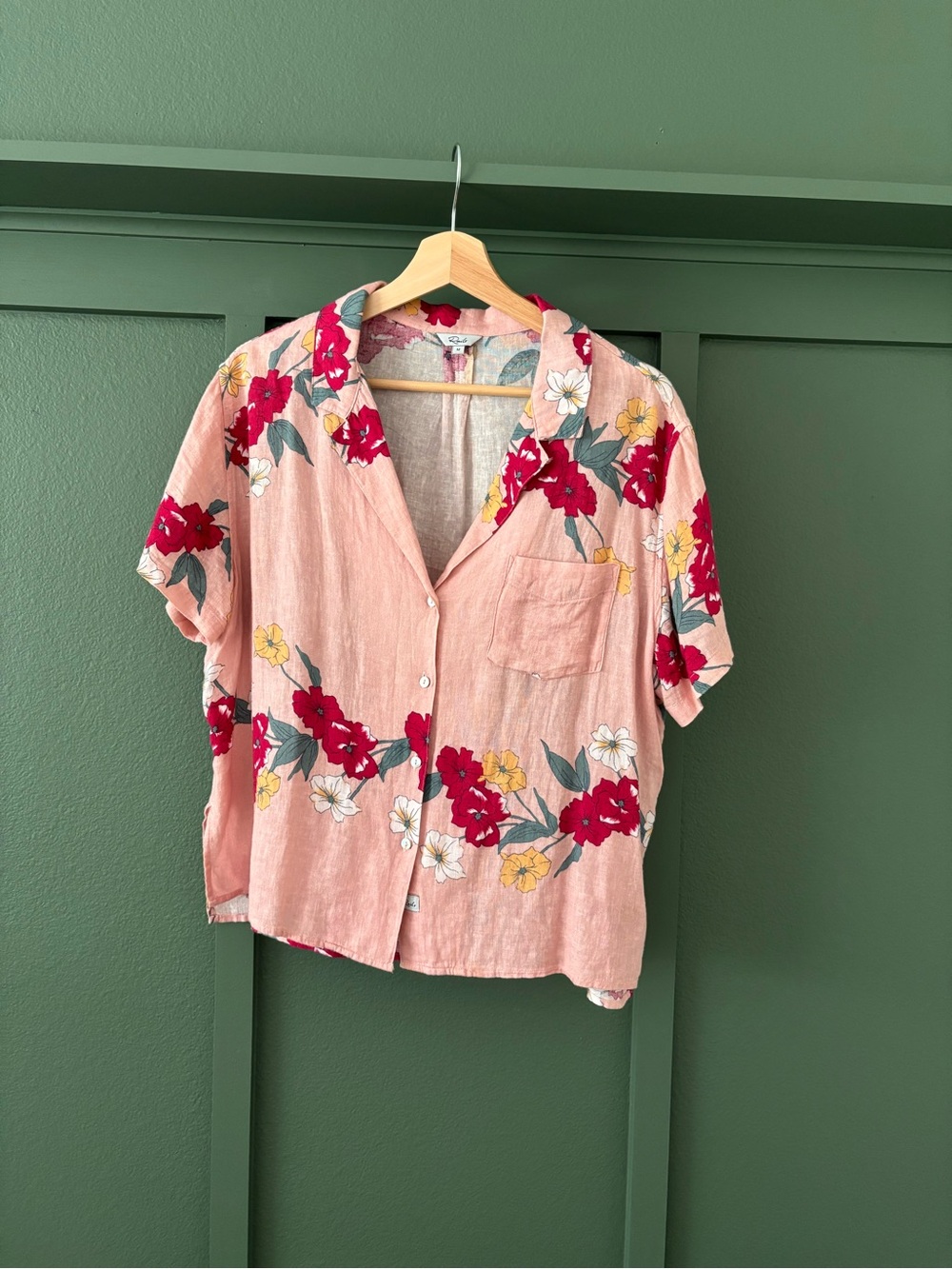 Rails Pink Floral Button-Down Short-Sleeve Shirt